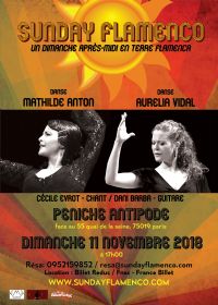 spectacle Sunday Flamenco. Le dimanche 11 novembre 2018 à Paris19. Paris.  17H00